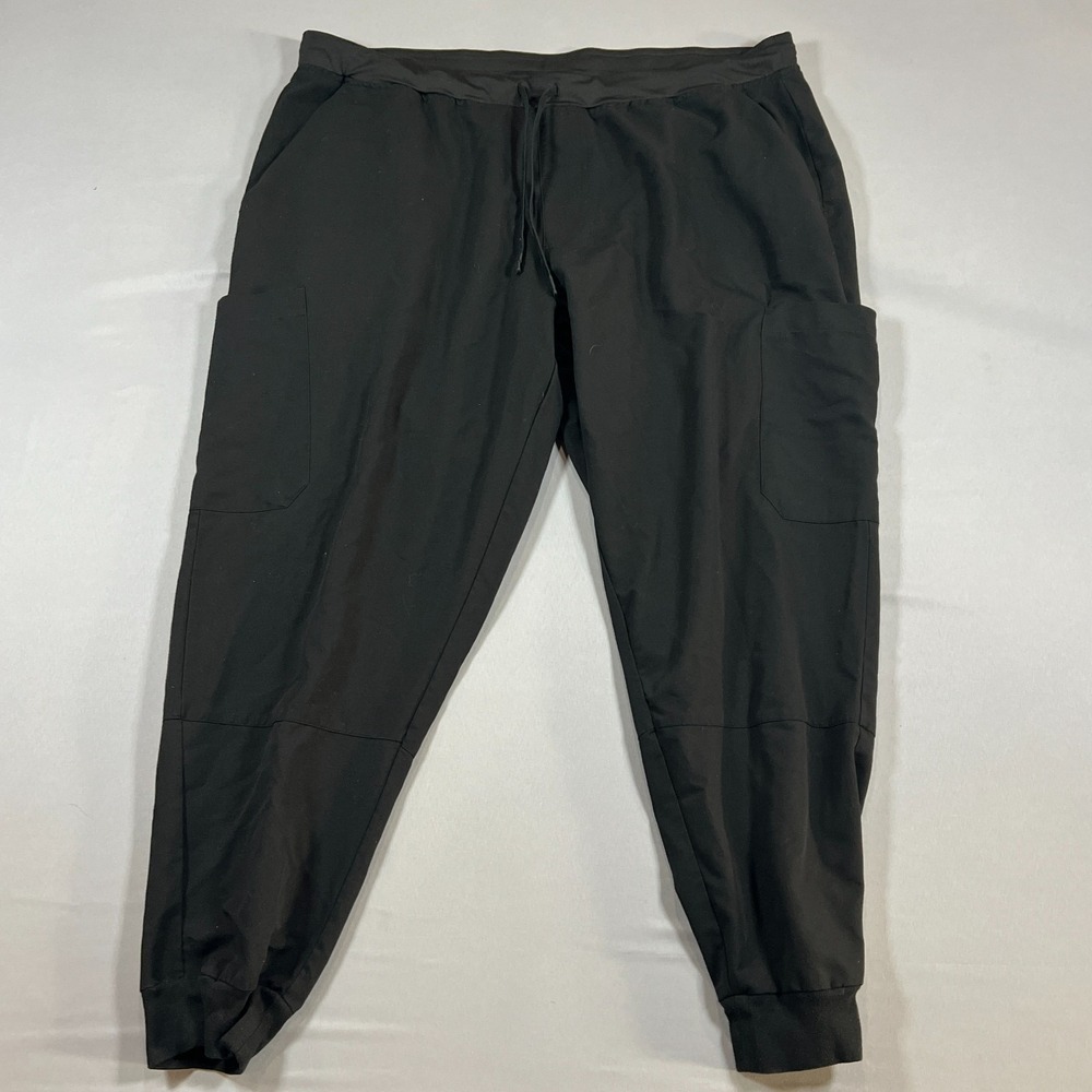 Mandala Scrub Jogger Pants Women 3XL Black Stretch High Rise Tapered Leg Medical